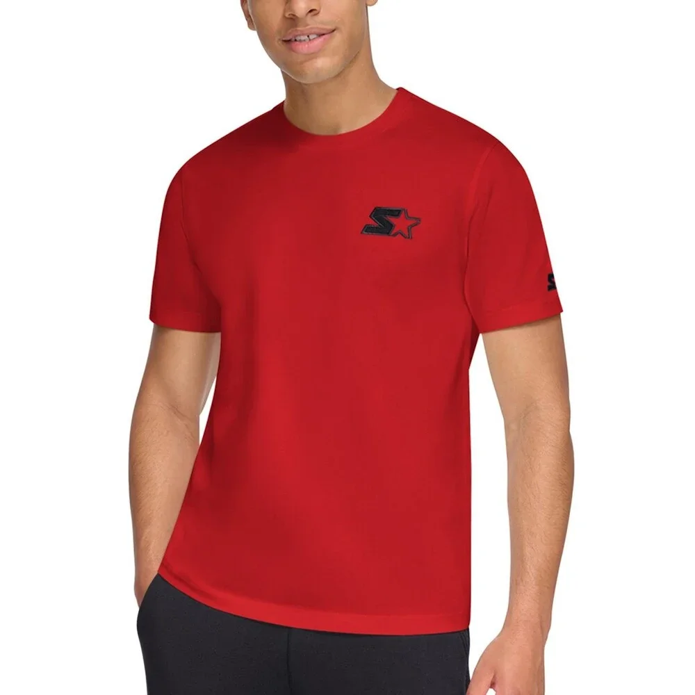 Starter Classic-Fit Embroidered Logo Graphic T-Shirt Mens XXL Red Pullover Style